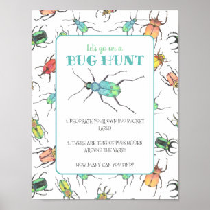 Póster Bug Hunt Party Activity Frameable