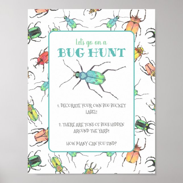 Póster Bug Hunt Party Activity Frameable (Frente)