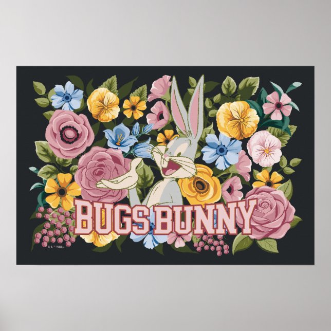 Póster BUGS BUNNY™ Bordado Floral Gráfico (Frente)