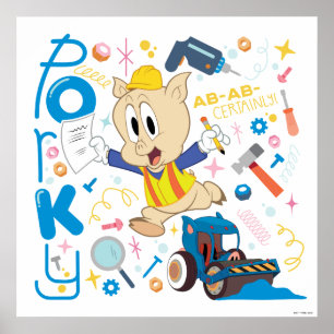 Póster BUGS BUNNY BUILDERS™  Porky Pig Work Tools
