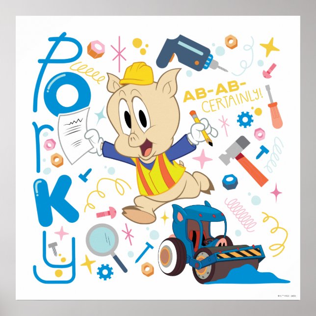 Póster BUGS BUNNY BUILDERS™| Porky Pig Work Tools (Frente)