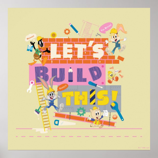 Póster BUGS BUNNY BUILDERS™| Sitio de trabajo "Let's Buil (Frente)