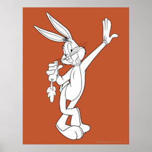 Póster BUGS BUNNY™ Comiendo Zanahoria