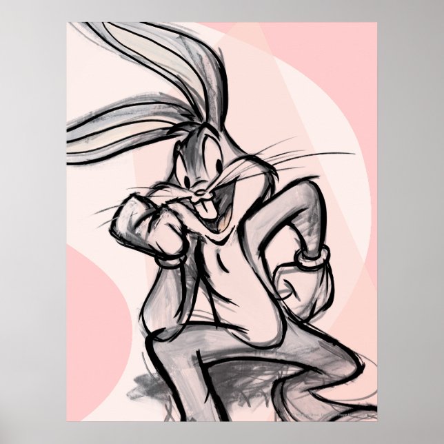 Póster BUGS BUNNY™ Thinker Light Pink (Frente)