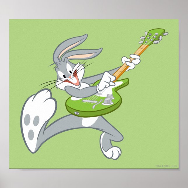 Póster BUGS BUNNY™ Tocando la Guitarra (Frente)