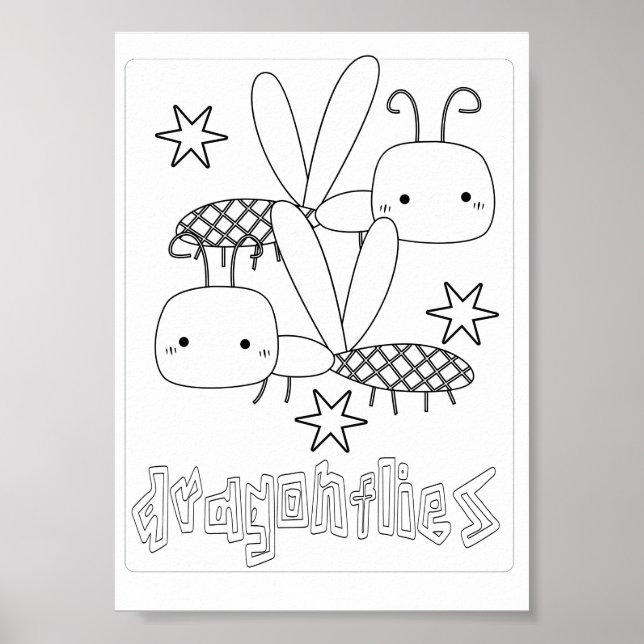 Póster Bugs de color lindo Dragonflies (Frente)