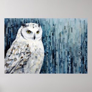 Póster Búho Animal Bird Art Decor Paint Mosaic