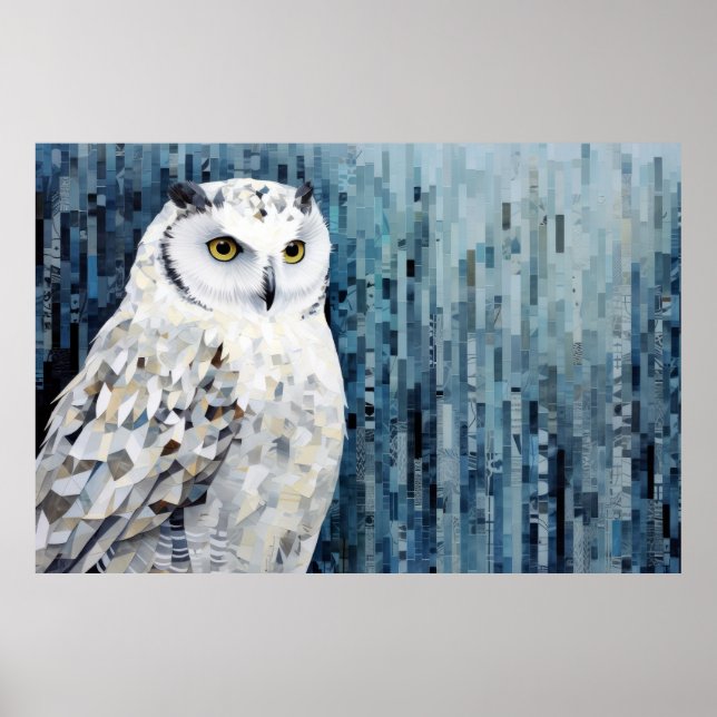 Póster Búho Animal Bird Art Decor Paint Mosaic (Frente)