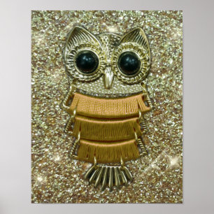 Póster Búho de la joya del oro