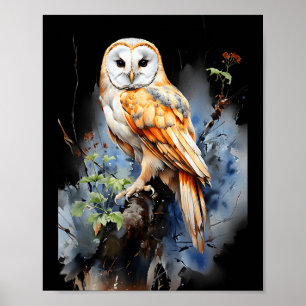 Póster Búho de regalo Lechuza Realista Naturaleza Fugaz