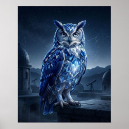 Póster Búho de Zafiro Noche Celestial