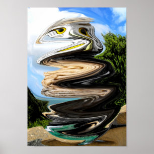 Póster Búho en el tiempo burbuja