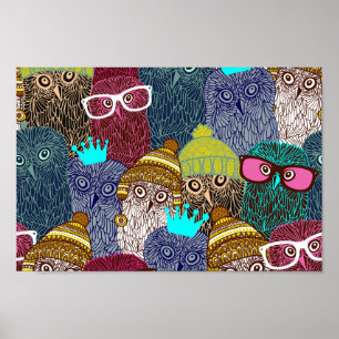 Póster Búho en la corona