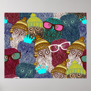 Póster Búho en la corona