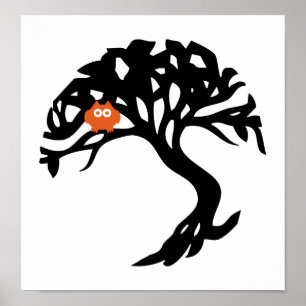 Póster Búho Naranja
