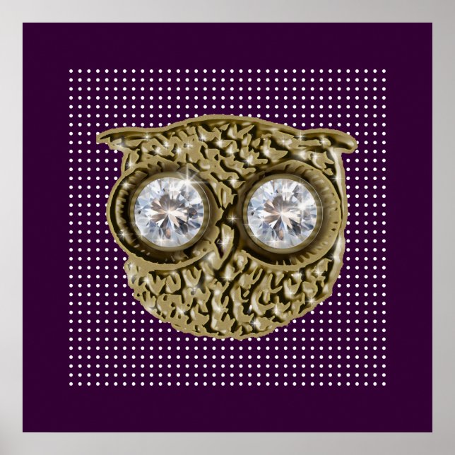 Póster Búho para la pared ~ pájaros (Frente)