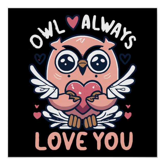 Póster Búho Siempre Te Amo - Día de San Valentín (Anverso)
