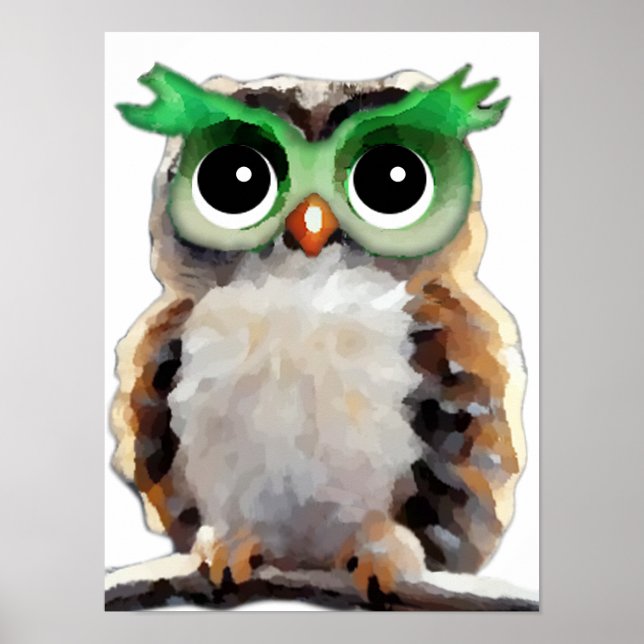 Póster Búho verde lindo (Frente)
