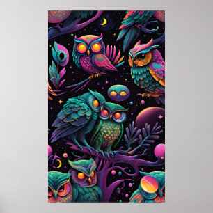Póster Búhos de una pluma