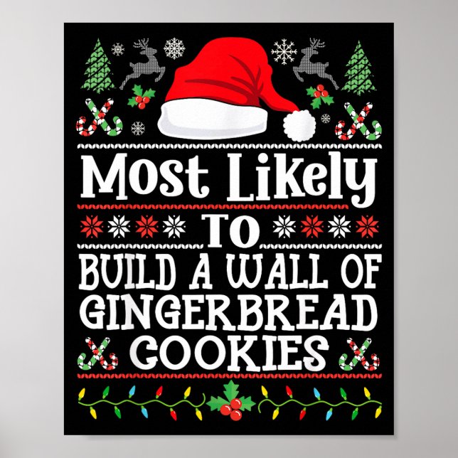 Póster Build A Wall Of Gingerbread Cookies - Christmas Re (Frente)
