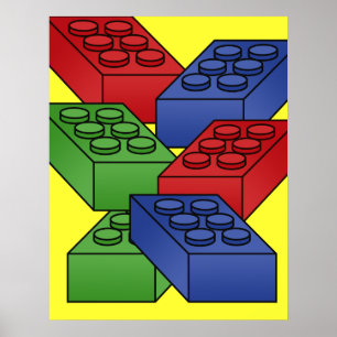 Póster Building blocks - art deco poster