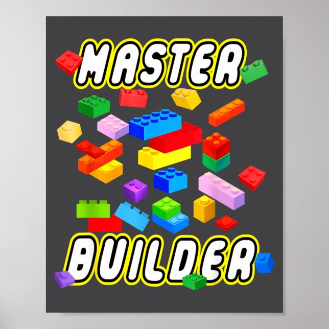 Póster Building Bricks Master Builder Construction Block  (Frente)