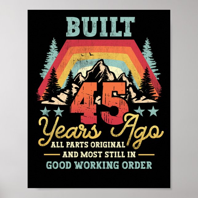 Póster Built 45 Years Ago All Parts Original 45th Birthda (Frente)