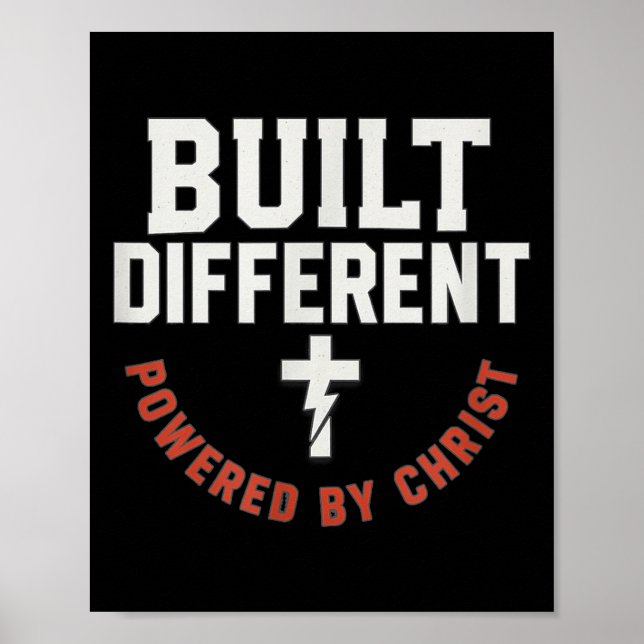 Póster Built Different Powered By Christ Christian Philip (Frente)