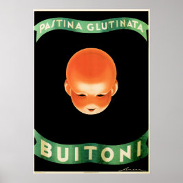 Póster BUITONI PASTINA GLUTINATA Pasta Vintage Italiano