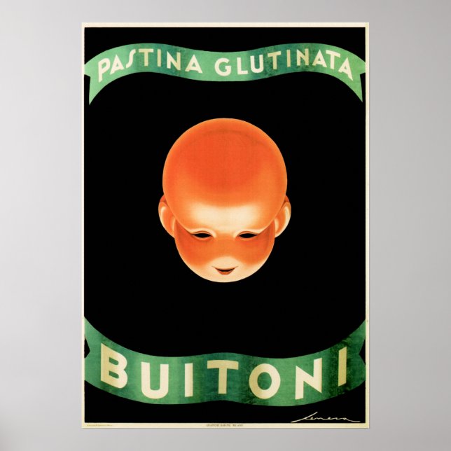 Póster BUITONI PASTINA GLUTINATA Pasta Vintage Italiano (Frente)