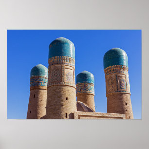 Póster Bukhara, Uzbekistán - Madrasa Chor Minor