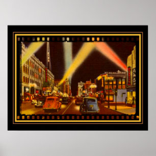 Póster bulevar de Hollywood de los años 40