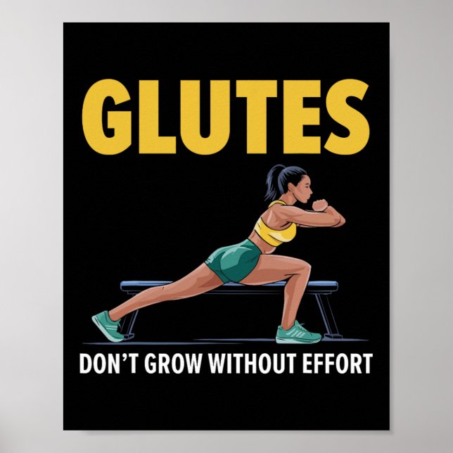 Póster Bulgarian Squat Exercise Bodybuilding Fitness Work (Frente)