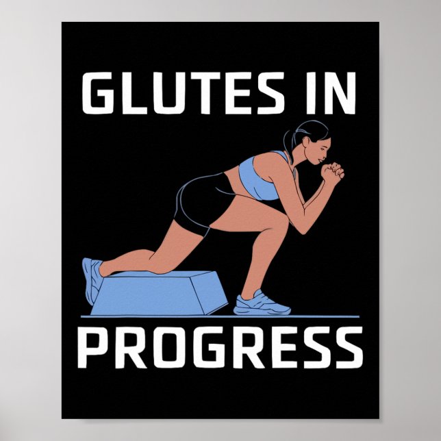 Póster Bulgarian Squat Exercise Bodybuilding Fitness Work (Frente)