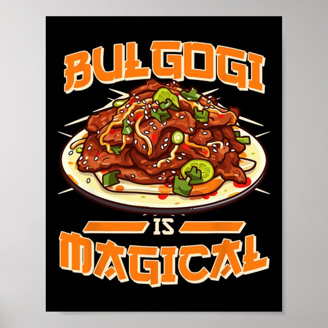 Póster Bulgogi Es Una Curiosa Declaración De Bbq De Comid (Frente)