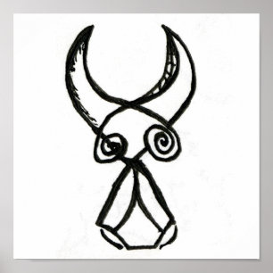 Póster Bull cubista