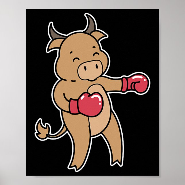 Póster Bull hace boxeo (Frente)