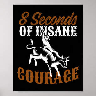 Póster Bull Riding Tee Rodeo Bull Rider Design Insane Cou