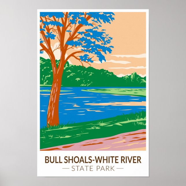 Póster Bull Shoals - Parque Estatal del Río Blanco Arkans (Frente)