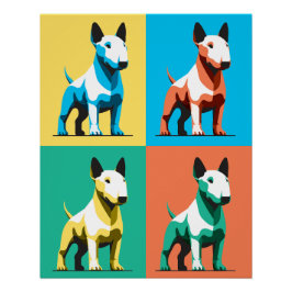 Póster Bull Terrier colorido