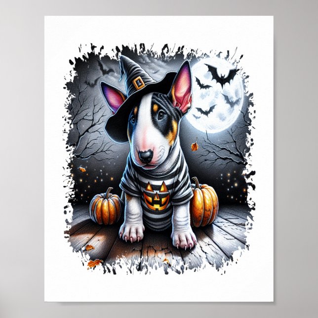 Póster Bull Terrier Dog Halloween (Frente)