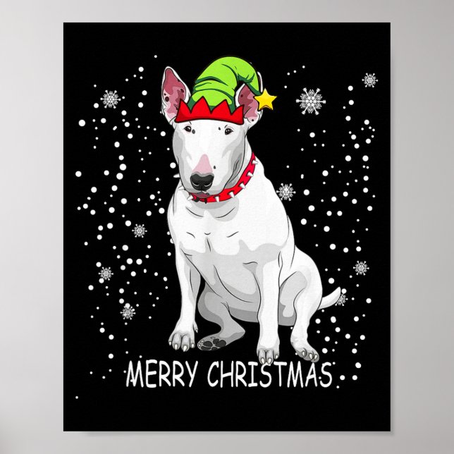 Póster Bull Terrier Dog Tree Christmas Sweater Xmas Dogs  (Frente)