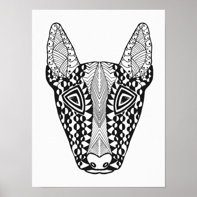 Póster Bull Terrier Sketch 2 (Frente)