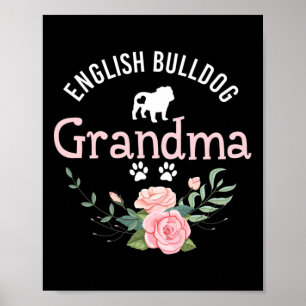 Póster Bulldog Abuela Regalos A Mujeres Perro Cute Cherne