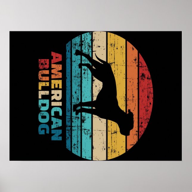 Póster Bulldog americano vintage (Frente)