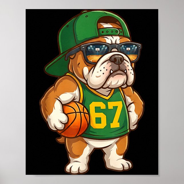Póster Bulldog Basketball 67 Gen Alpha Slang Srts Dog Boy (Frente)