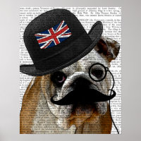 Bulldog británico y Gorra Bowler