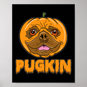 Póster Bulldog Calabaza Frenchie Pugkin Halloween