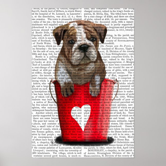 Póster Bulldog Cubo De Amor Rojo (Frente)