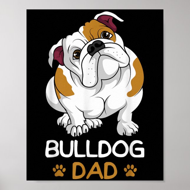 Póster Bulldog Dad Divertido Bulldog Inglés Dueño De Perr (Frente)